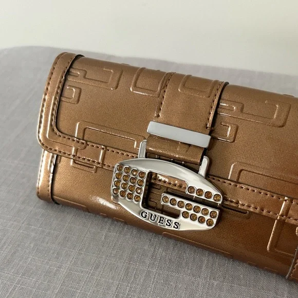 Guess Tan Wallet with Embossed Design - Picture 6 of 8